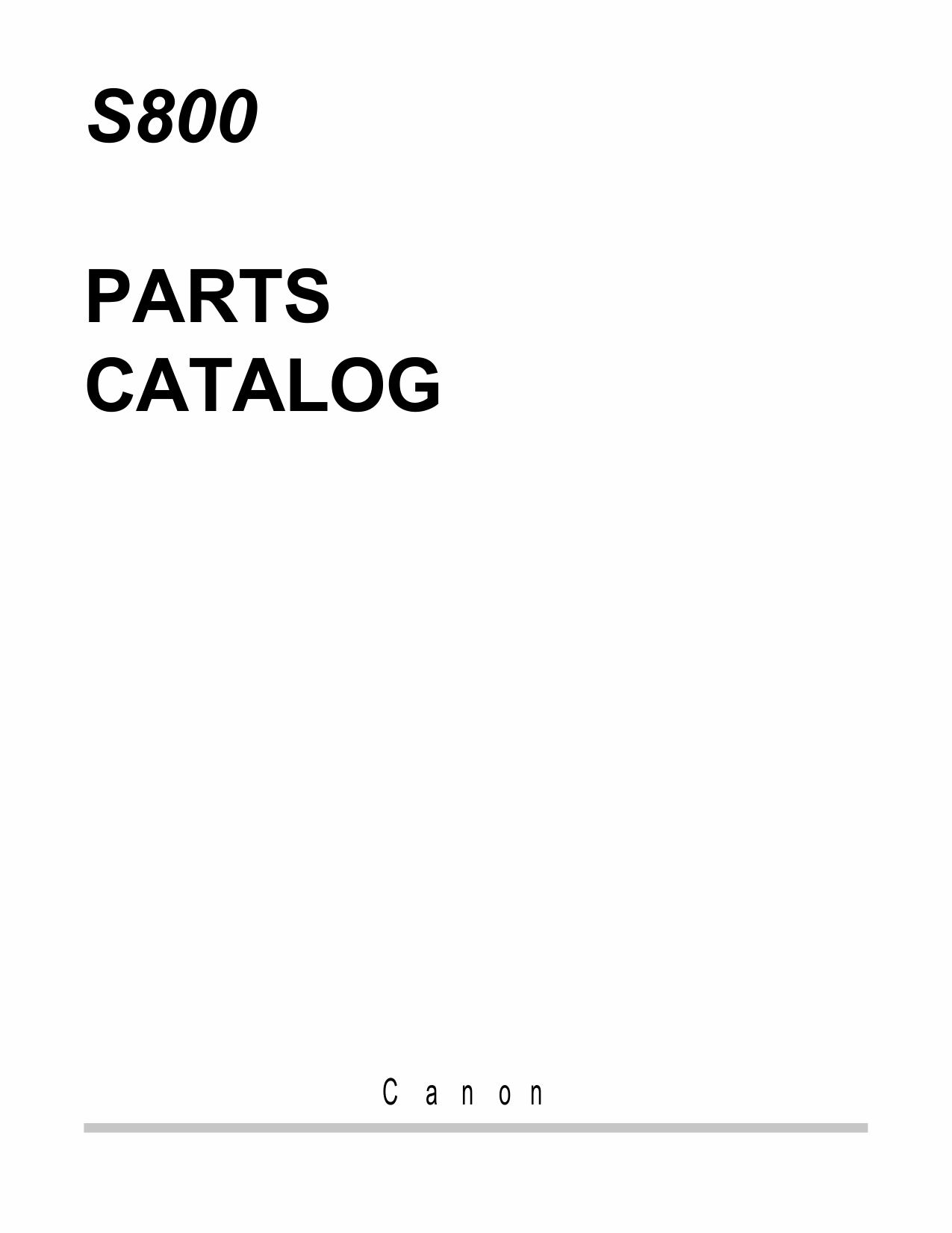 Canon PIXUS S800 Parts Catalog Manual-1